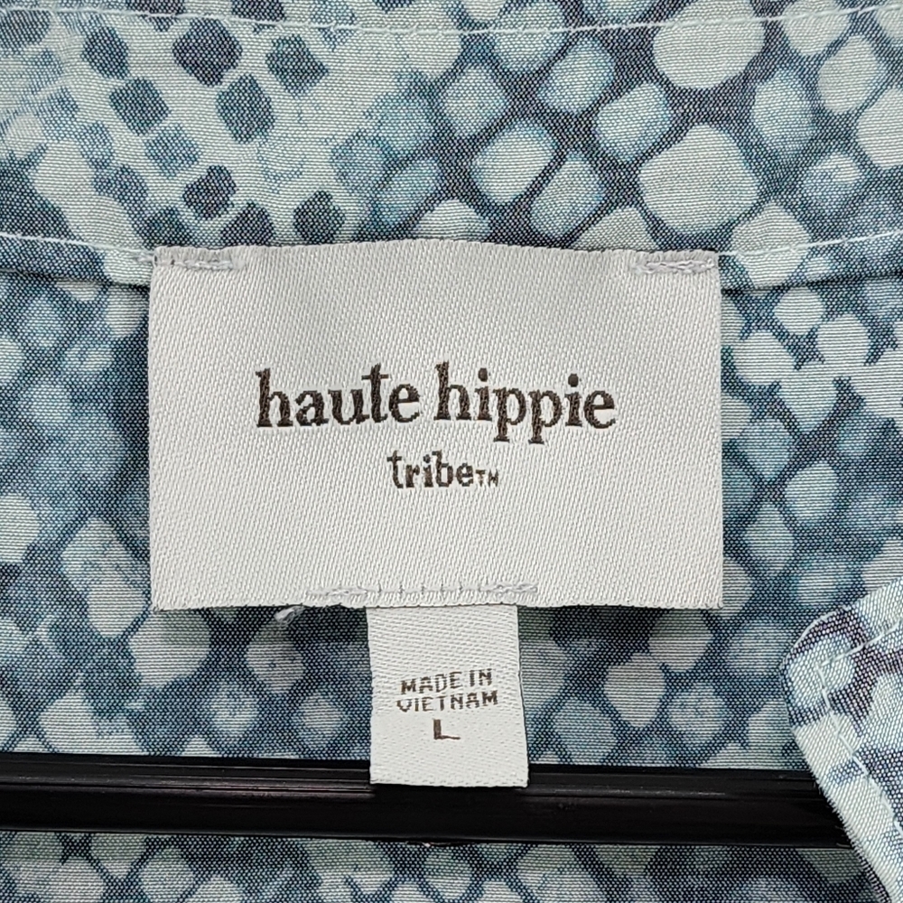 Haute Hippie Women's Tribe Snakeskin Print Lace Up Woven Top - L - Picture 4 of 7
